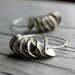 Large Silver Hoop Earrings in Sterling Silver with Ruffles - Petals Spring Fashion Modern Minimalist Under 30