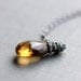Necklace - Whiskey Quartz Wire Wrapped in Sterling Silver and Sterling Chain - Semiprecious Gemstone Pendant - Whiskey Lullaby