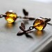 Honey Bee Earrings with Golden Czech Glass Beads - Honey Bee Summer Fashion Garden