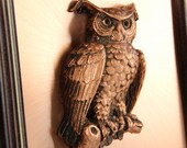 Vintage Copper Owl Wall Art Framed Home Decor