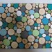 Painted Wood Slice Collage Wall Art 12x48 MADE TO ORDER