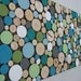 Painted Wood Slice Collage Wall Art 12x48 MADE TO ORDER