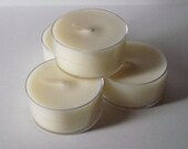 6 Dye Free CAMPFIRE SMOKE Soy Wax Clear Cup Tea Lights