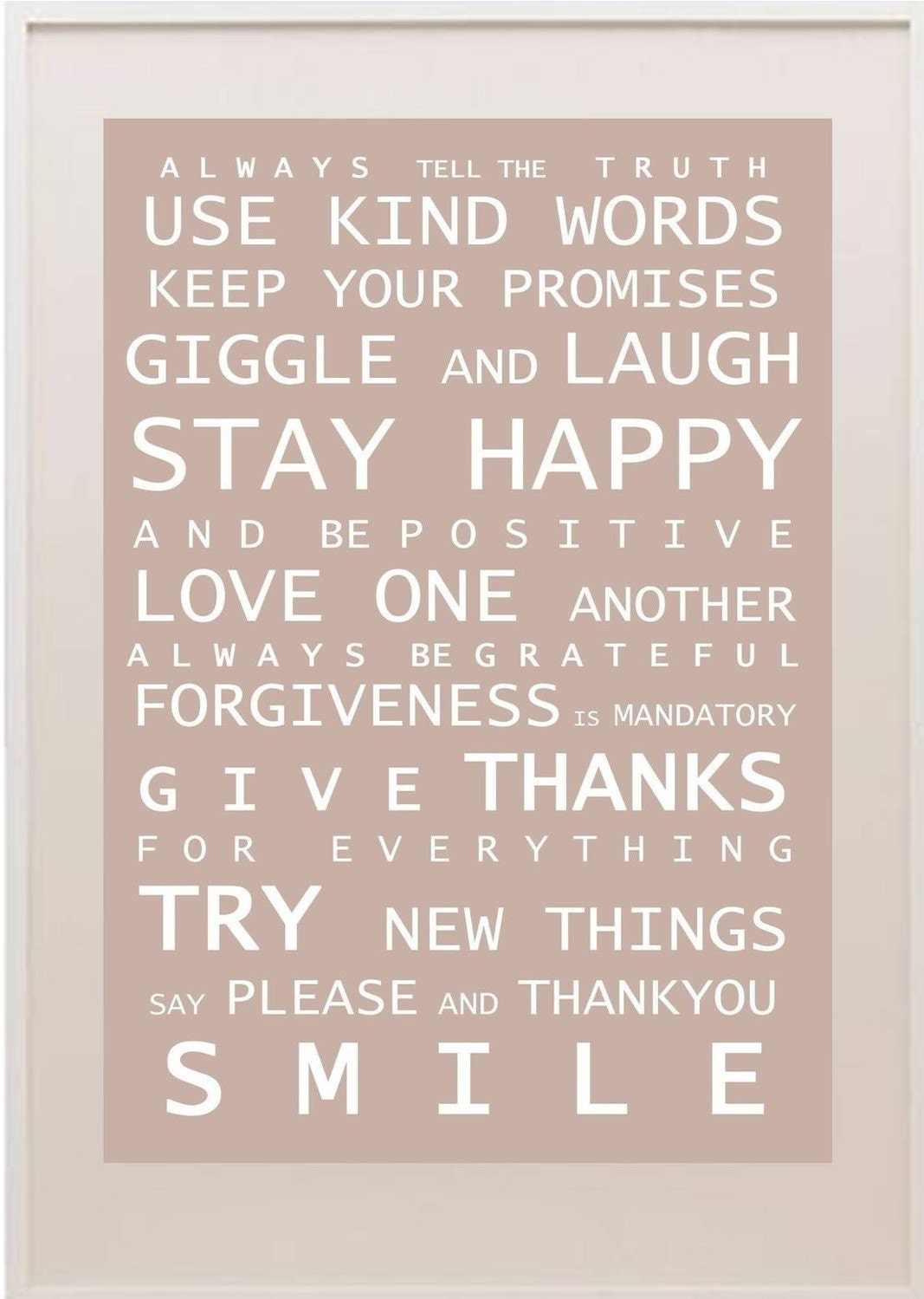 Family Rules - Bus Roll Typography Poster print