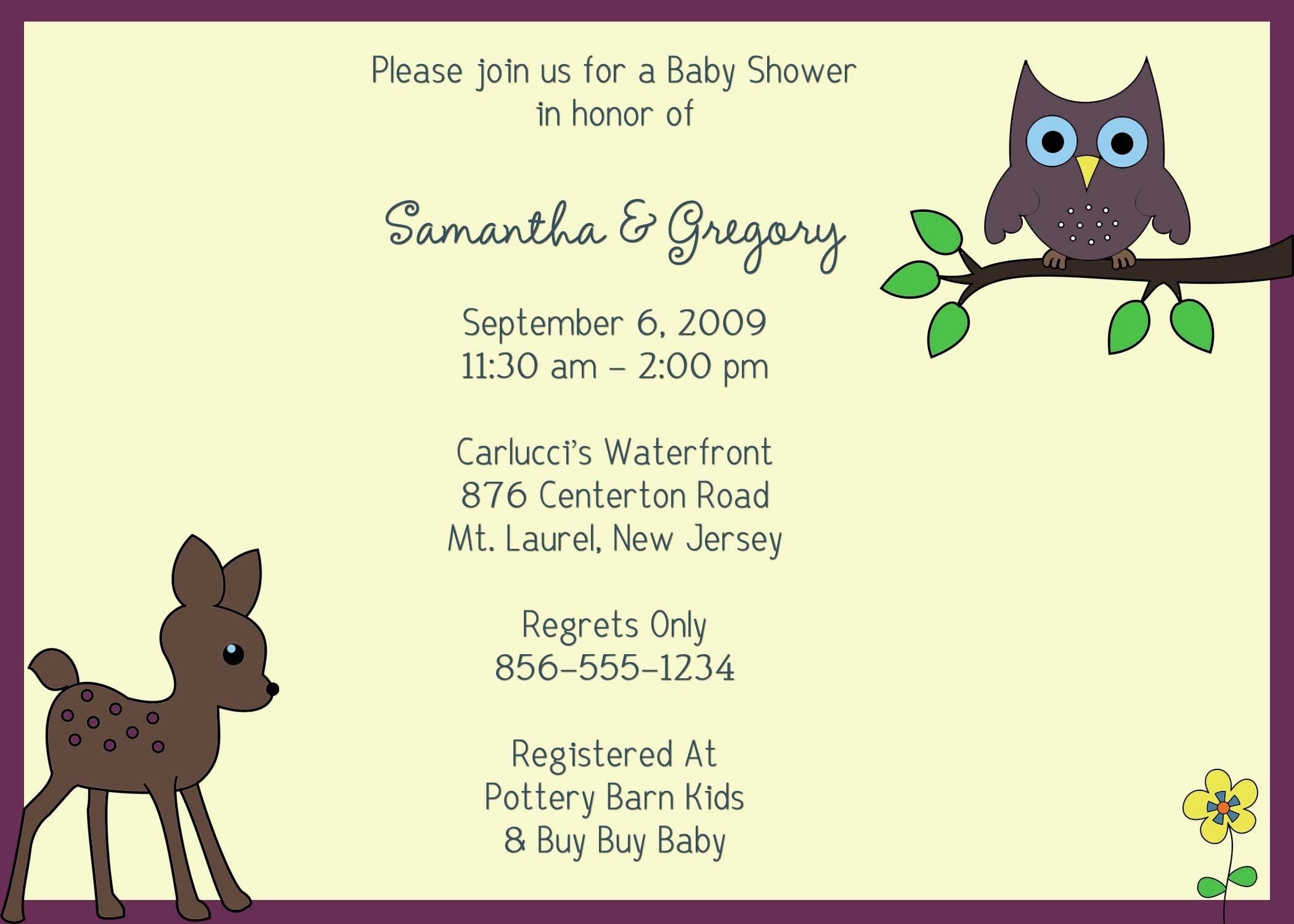 Shower Invitation - Owl and Deer - Custom Personalized - Printable Print at Home