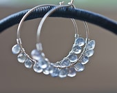 Hoop Earrings Argentium Sterling Silver Labradorite wire wrapped tbteam rusteam
