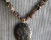 Multi Color Stone Pendant Necklace
