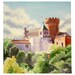 Castle Art Watercolor Painting Print Home Decor Children Castle Landscape Spain Kings Queens Kids Men Women 10.6 x 14 Under 30