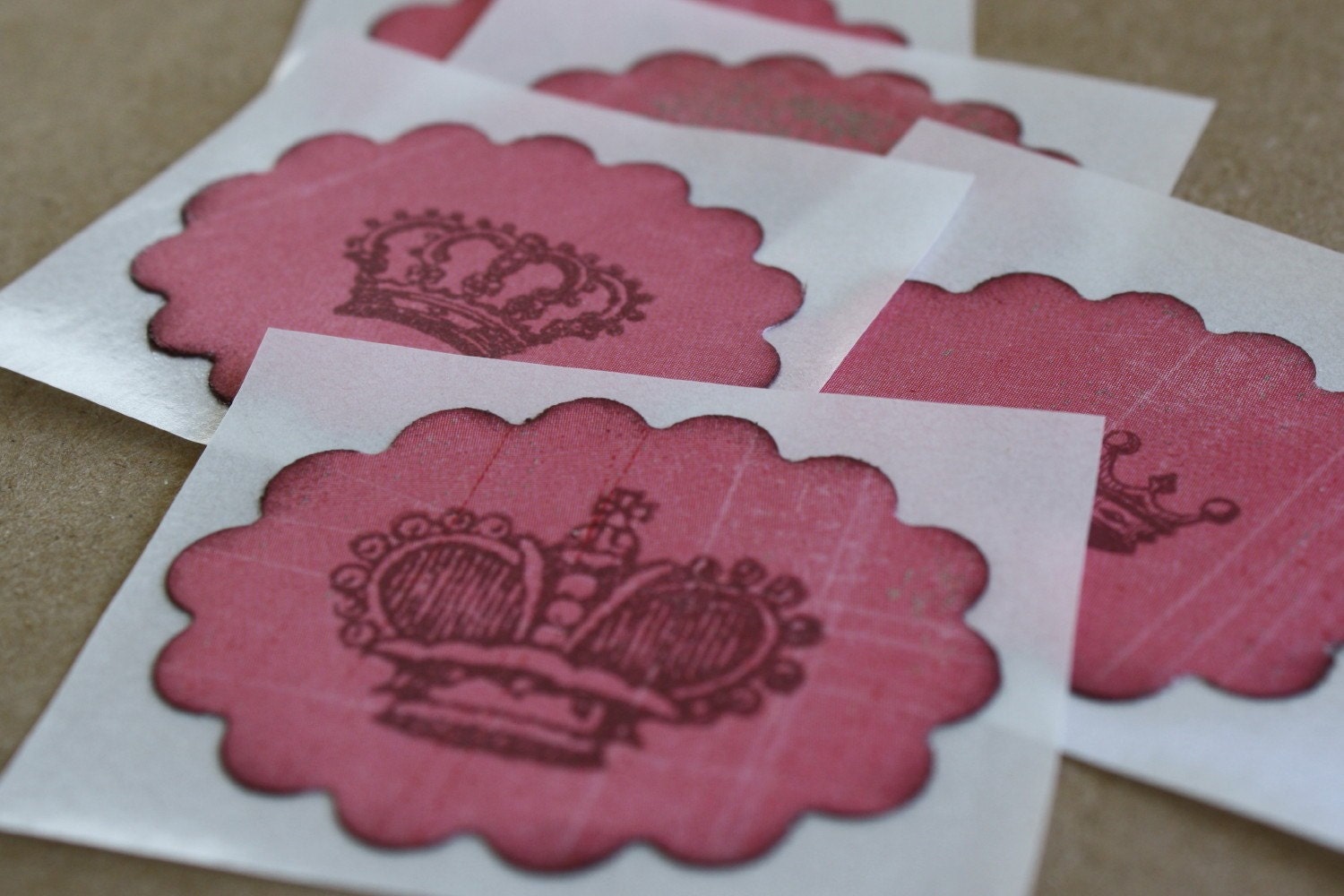 Stickers - Envelope Seals - Crowns in Pink