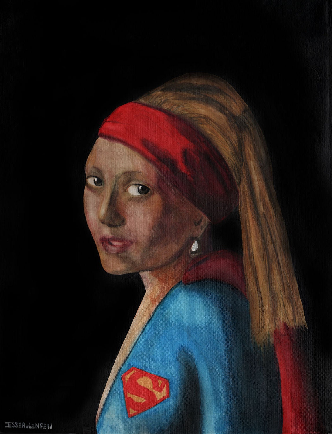 Supergirl with a Pearl Earring Print