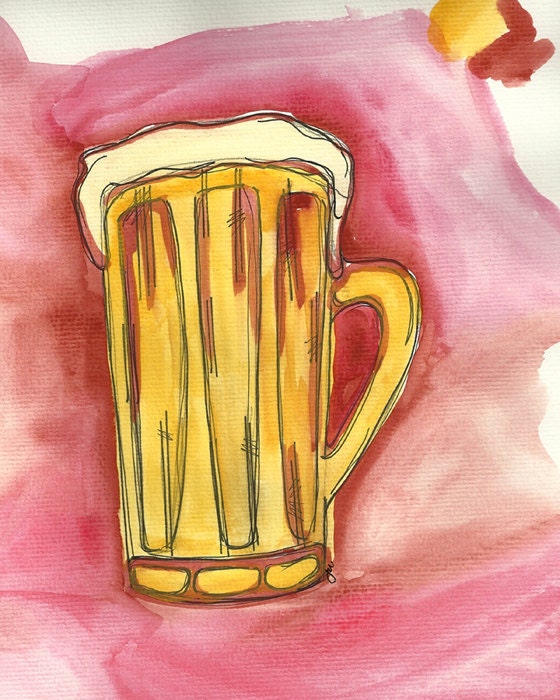 Beer 8 X 10 fine art painting print