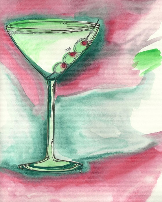 Martini 8 X 10 fine art painting print