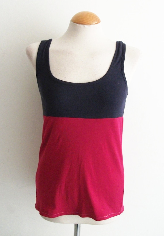 Navy and Pink Recycled Vest Top