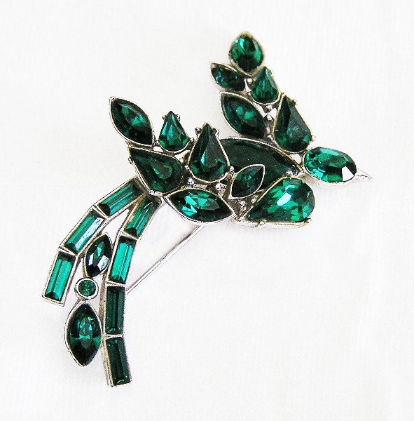 Ora Emerald Green Bird Figural Brooch