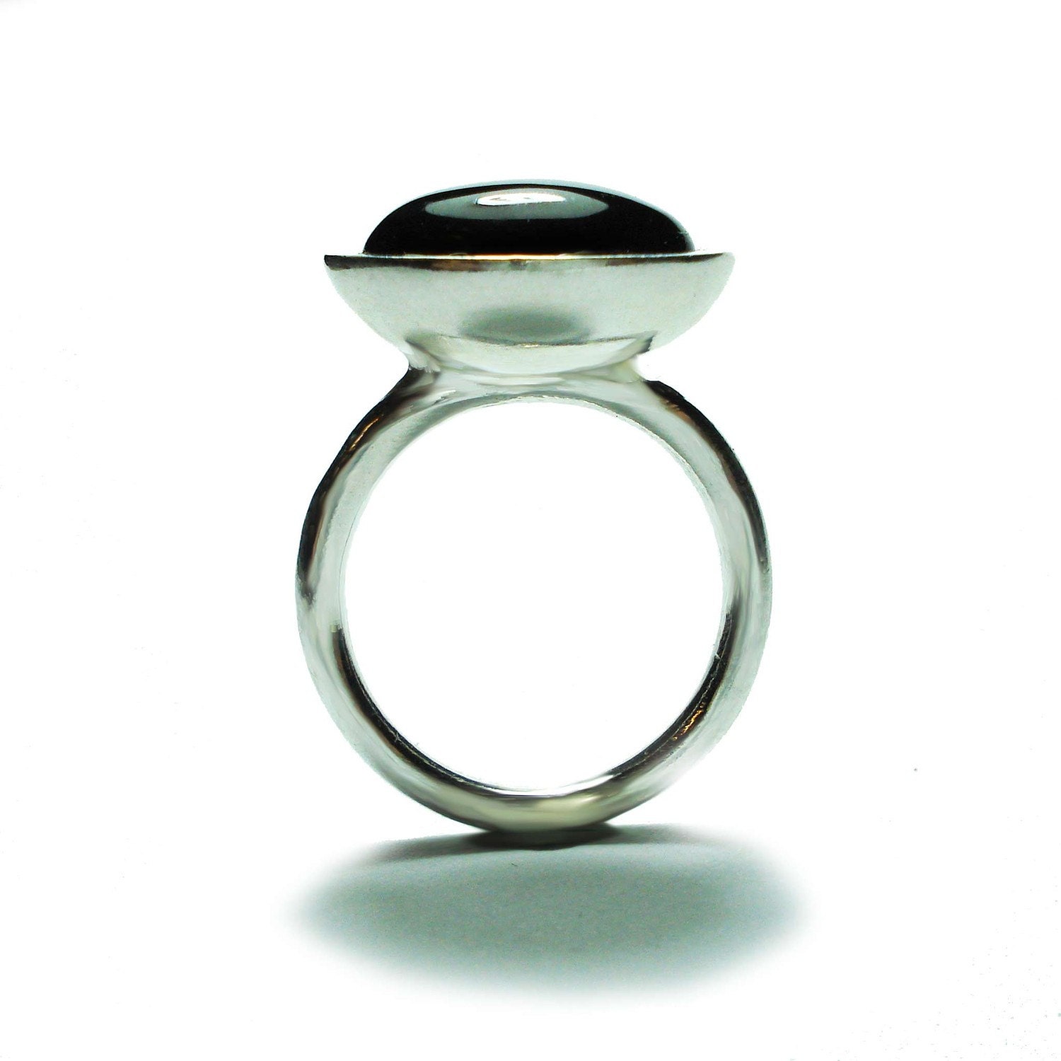 Sterling Silver Ring With Natural Black Onyx
