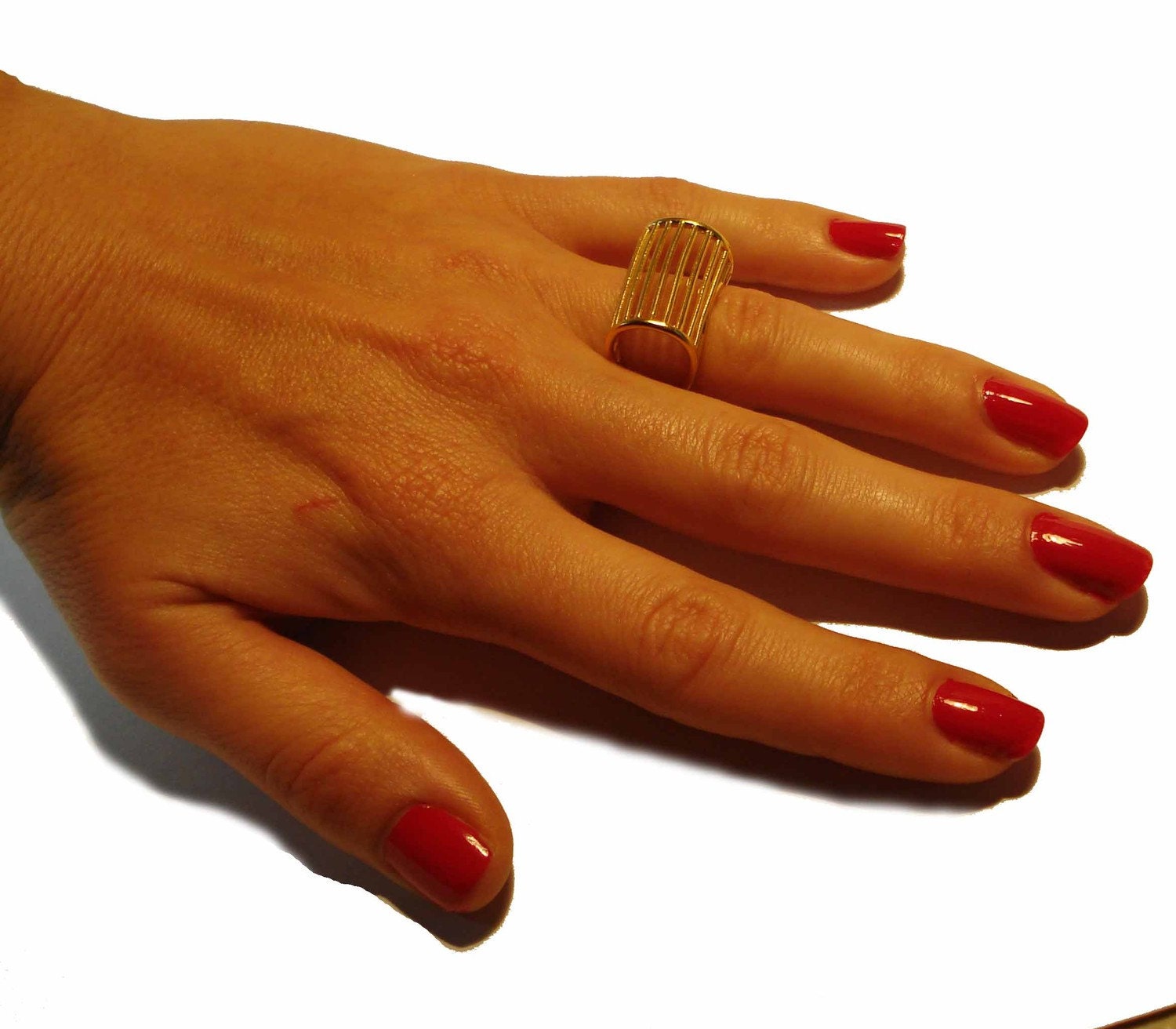 Gold Lines Ring, Wired Ring, Architecture linear Gold Ring