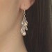 Light Pink Glass Earrings / Pink Freshwater Pearl Earrings / Sterling Silver Linear Dangle Earrings - Glimmer