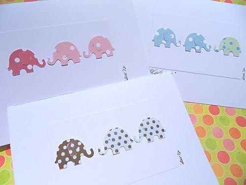 Baby Cards - Baby Shower Cards - Welcome Baby Cards - Elephant Cards - Baby Thank You Cards -   ELSH1001