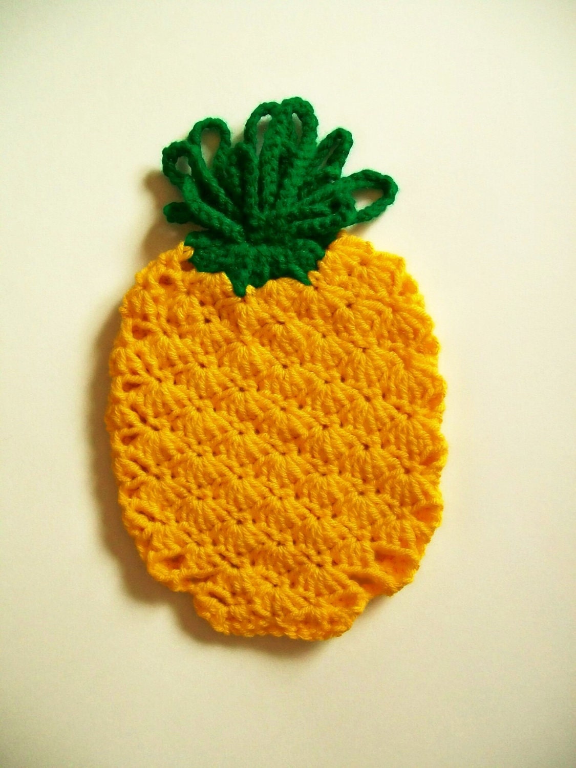 Crochet Pineapple Fruit Pot Holder Hot Pad Potholder Handmade Kitchen Housewares Decor Housewarming Gift
