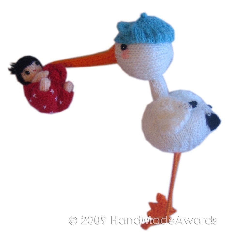 STORK with Baby Pdf Email KNIT PATTERN