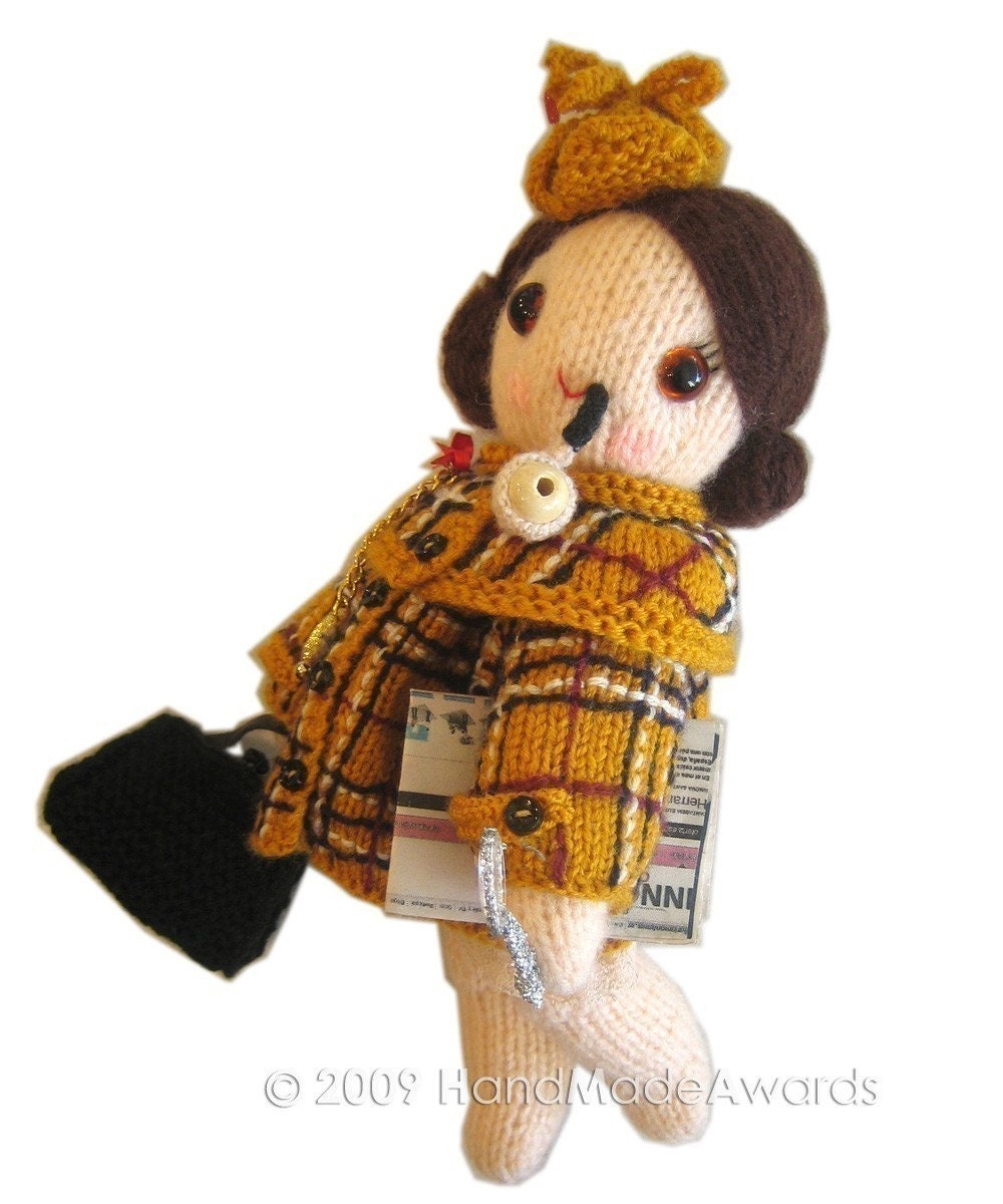 Adorable SHERLOCK Holmes girly Doll PDF Email Knit PATTERN