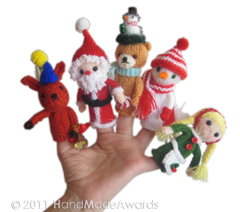 Christmas Finger PUPPETS Pdf Email Knit PATTERN
