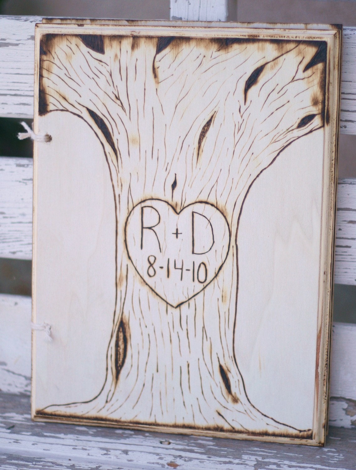 Personalized Wedding Guest Book Rustic Tree With Your Initials Woodland CHIC