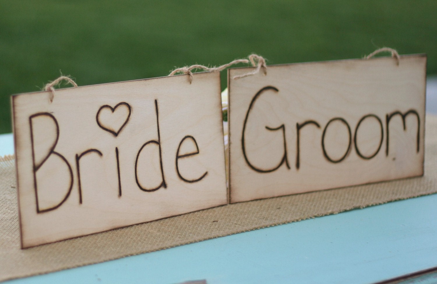Wedding Chair Signs Bride Groom Rustic (item E10288)