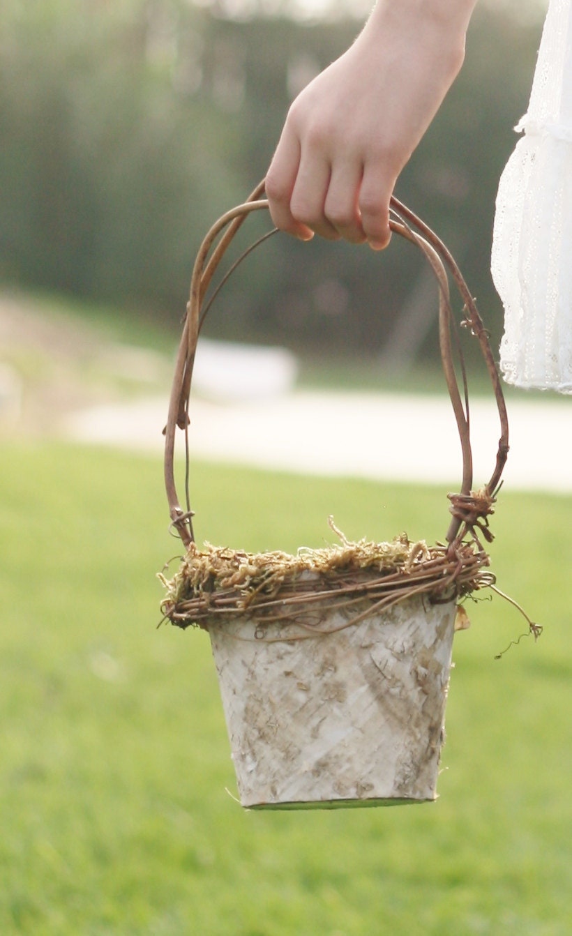 Birch Rustic Flower Girl Basket