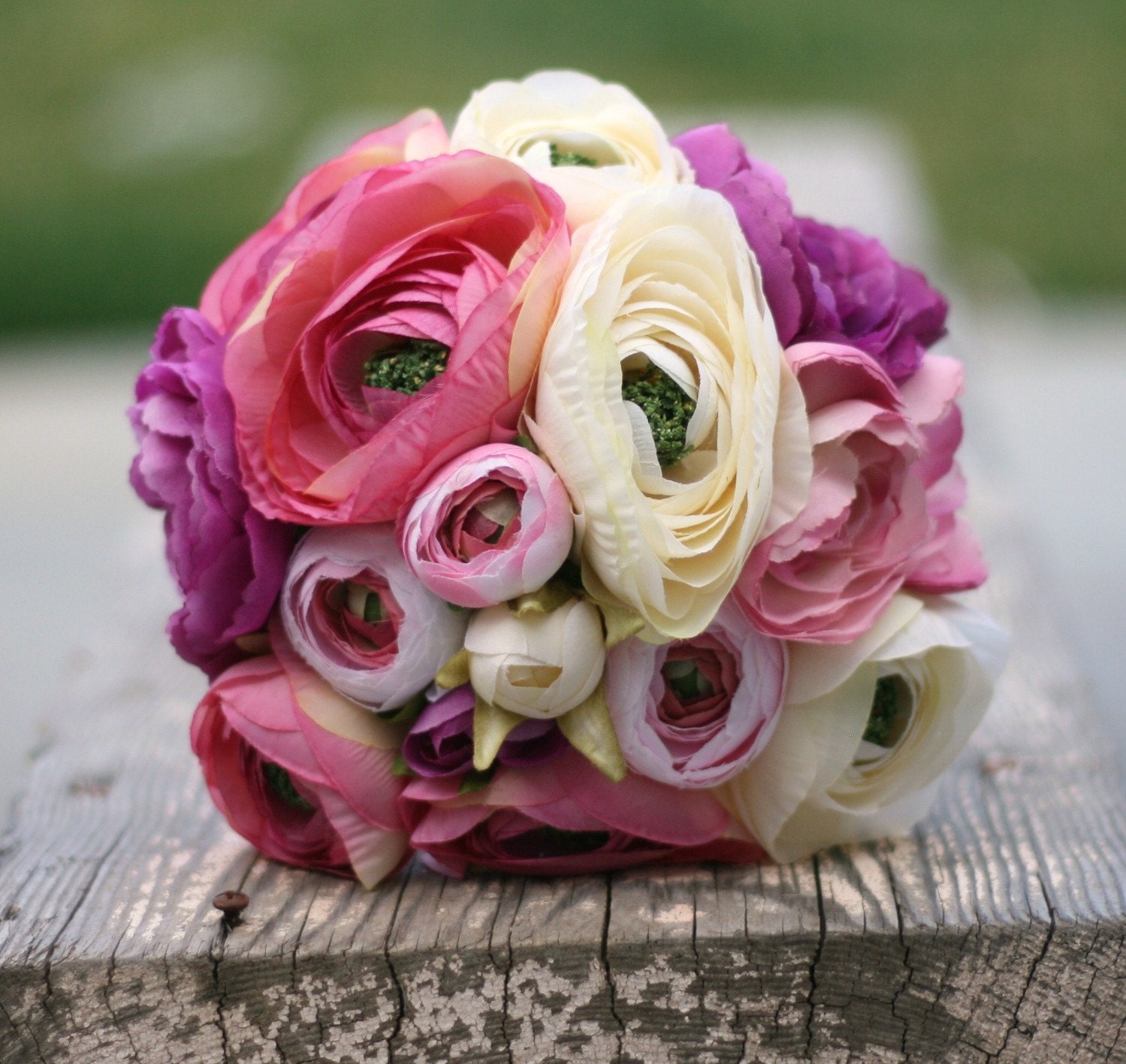 Bride Bouquet Cream Ivory Pink Peony Peonies Ranunculus Stems Wrapped In Grapevines