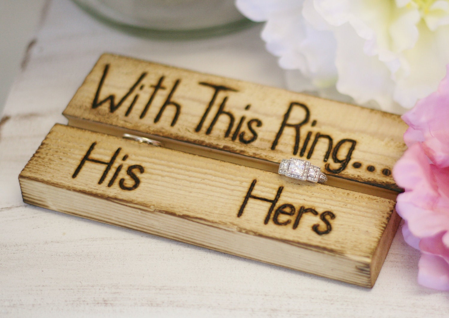 Personalized Ring Bearer Pillow Rustic Vintage Wedding Decor
