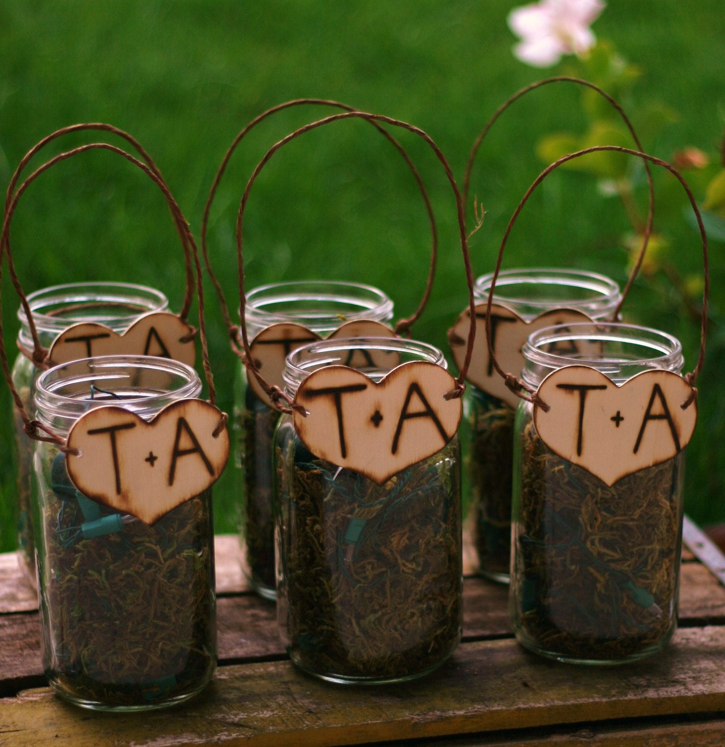 Set of 6 Upcycled Personalized Firefly Lightning Bug Lanterns
