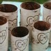 6 Personalized Custom Engraved Birch Bark Wood Vases or Candle Sleeves