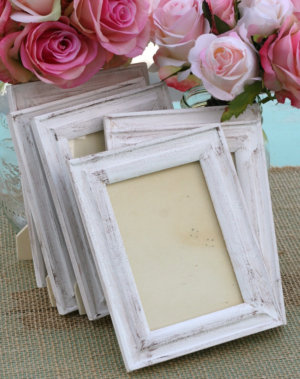 Shabby Chic Wedding Frames SET of 6