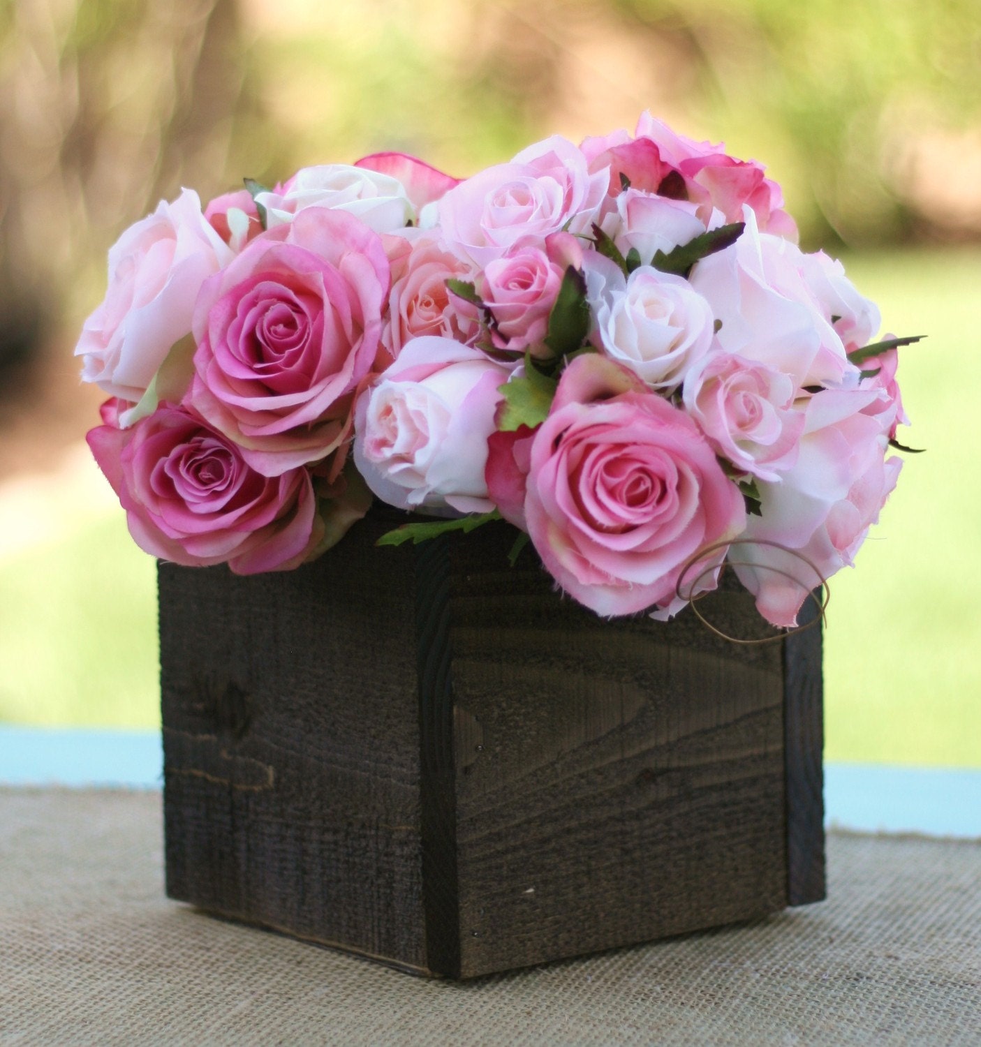 SET of 12 LARGE Barn Wood Planter Box Centerpieces (item P10227)