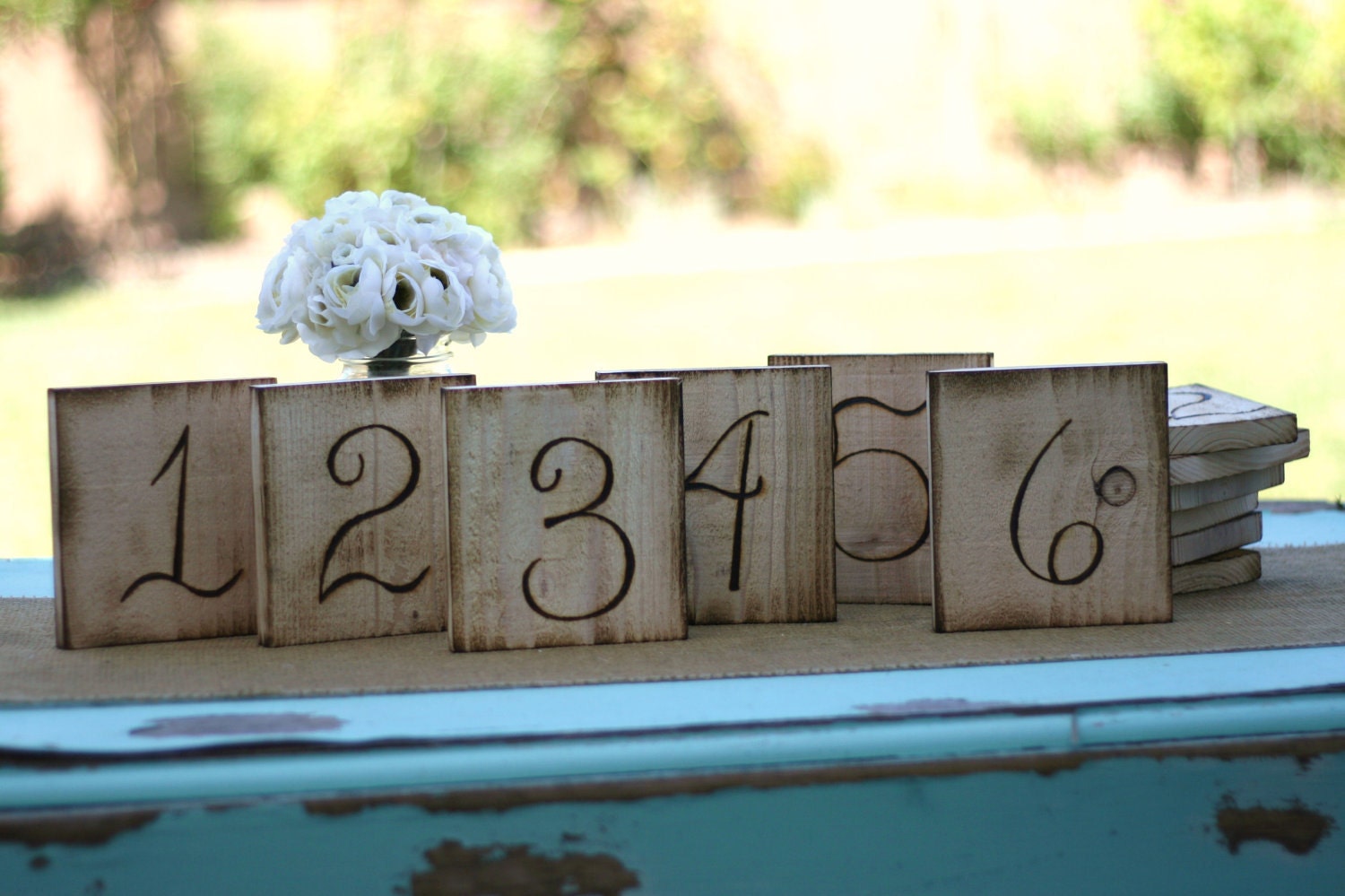 Wood Table Numbers Rustic Wedding Chic (item E10116)