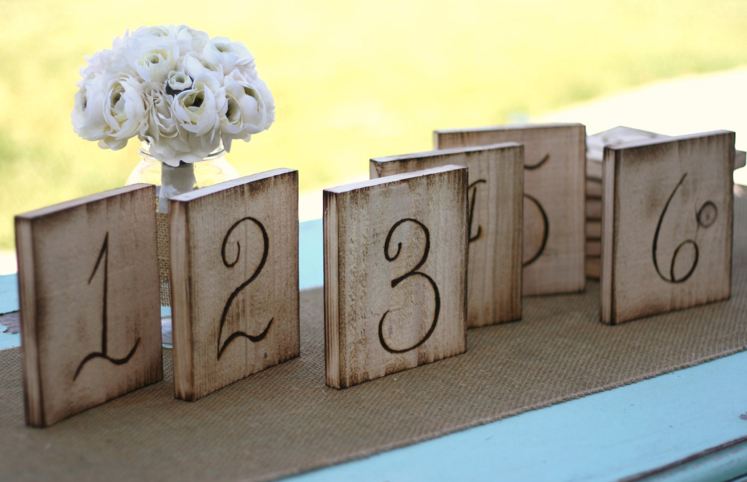 Wood Table Numbers Rustic Wedding Chic (item E10116)