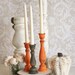 Thanksgiving Home Decor Fall Harvest Candle Stick Holders Rustic Chic Distressed Wood Set of 3