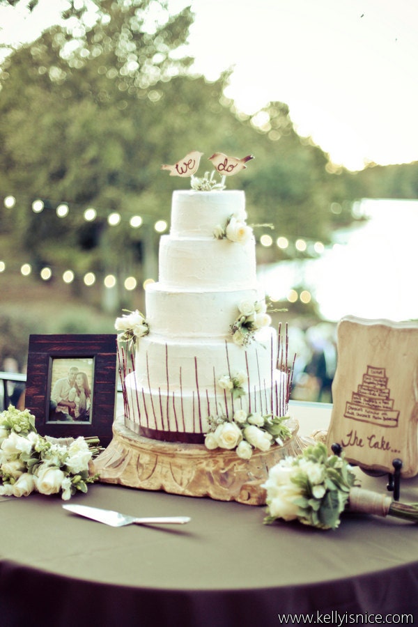 Cake Topper Love Birds Rustic Wedding Decor (item E10046)