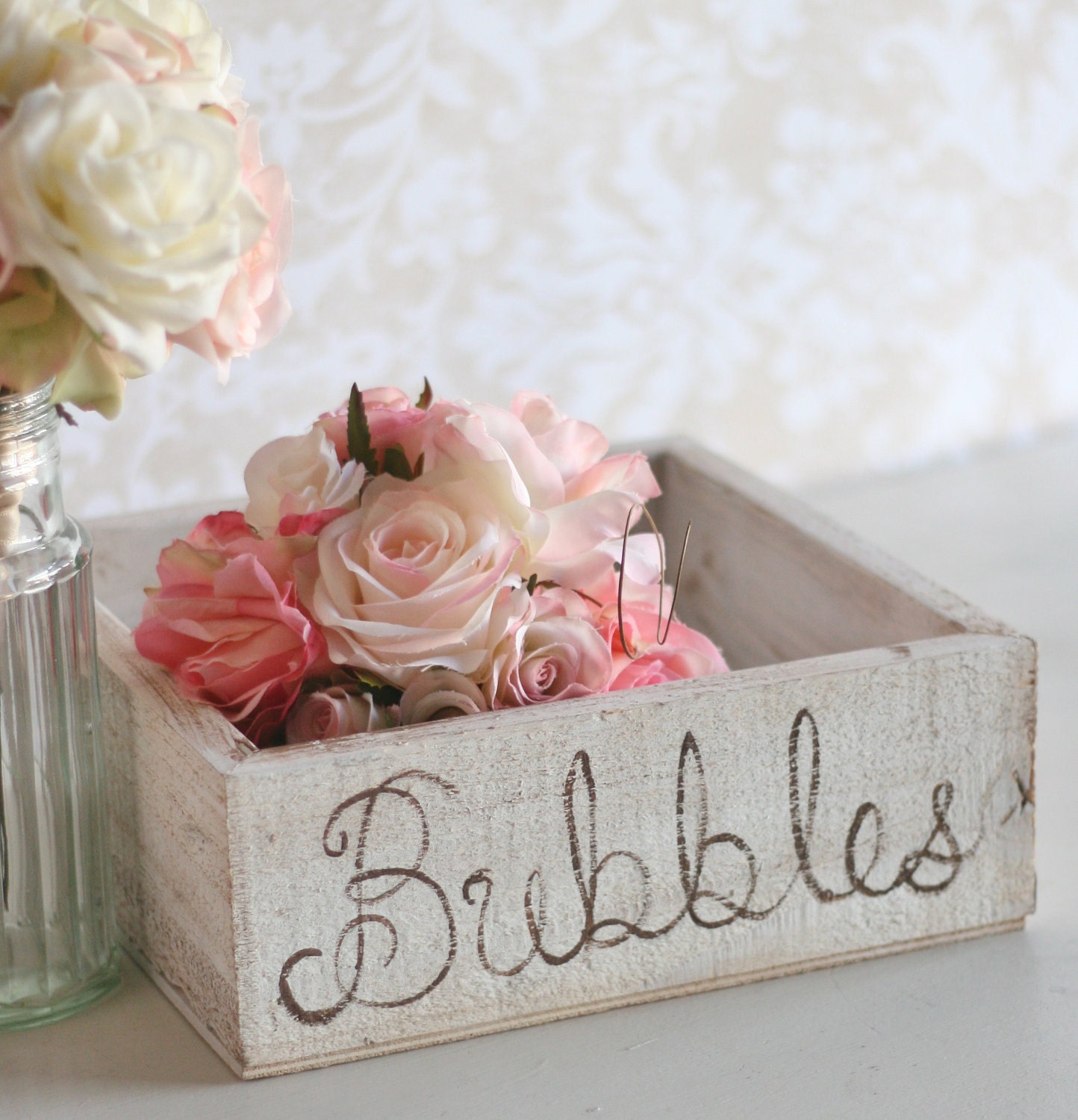 Wedding Bubbles Holder Rustic Tray (item P10151)