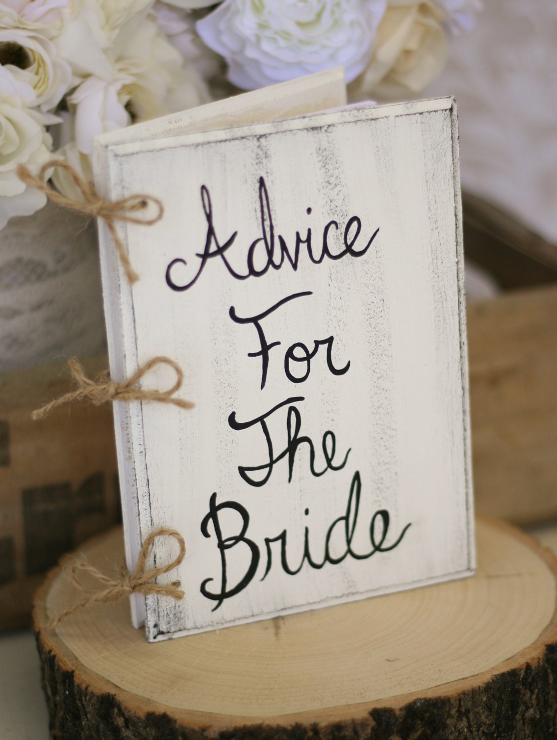 Bridal Shower Guest Book Shabby Chic Wedding Decor Custom