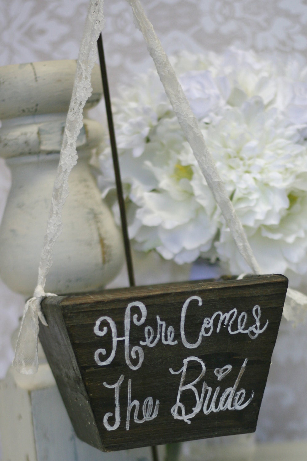 Flower Girl Basket Here Comes The Bride Rustic Wedding Decor (item B10011)