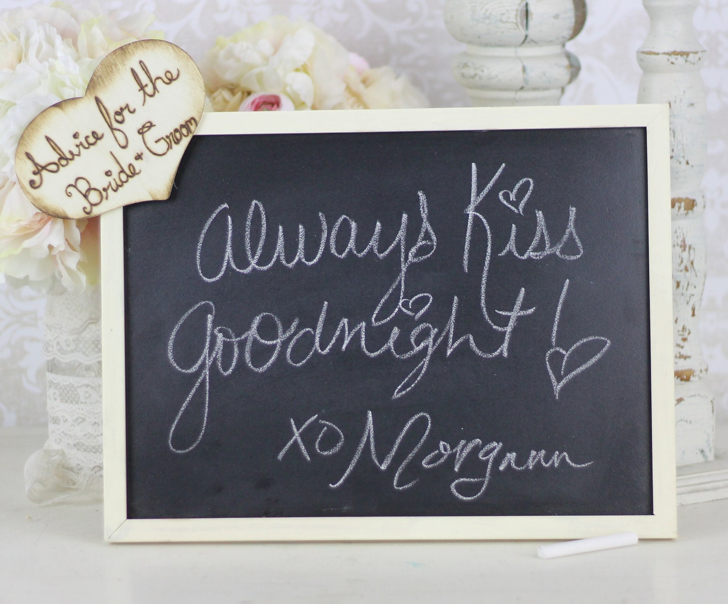 Rustic Guest Book Photo Booth Chalkboard Sign Advice For The Bride and Groom (item E10157)