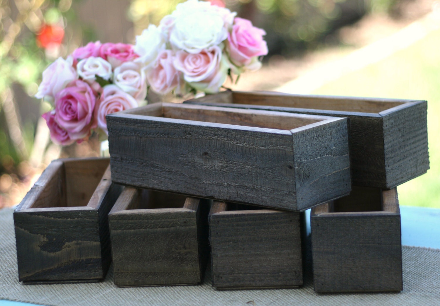 Rustic Wood Planters