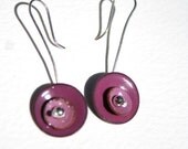 handmade enamel earrings copper and silver my eyes are always on you