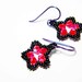 Hyacinth Orange 2X AB Hot Pink Piano Black Star Earrings Beadweaving Purple Niobium - "Punk Rock Star"