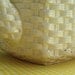 Cute Vintage Teapot with Basketweave Pattern - Pastel Yellow - Made in Japan