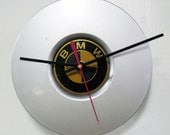 Recycled BMW Hubcap Clock - Upcycled Car Wall Clock - Hub Cap Decor