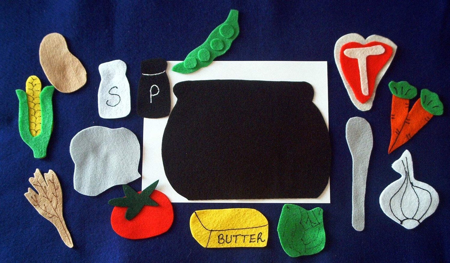 Stone Soup Flannel Board Felt Story Set AND sequencing cards plus reproducibles
