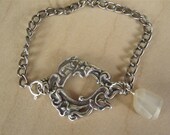 Faceted Moonstone Art Deco Silver Bracelet